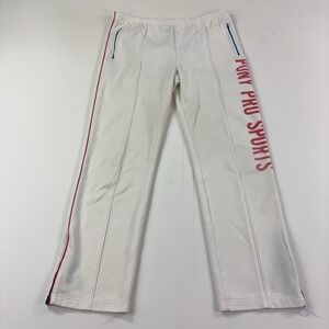 Vintage PONY Pro Sports Track Pants Mens Medium White Red Blue Zip Ankle Retro